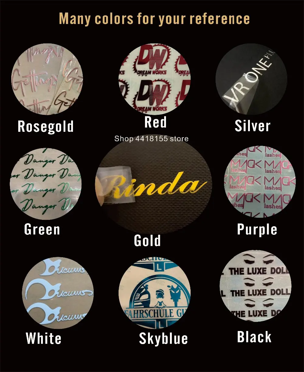 Custom 3d Metall Logo Transfer Aufkleber Nickel Aufkleber Personalisierte DIY Etiketten Wasserdicht Freies Verschiffen Wimpern Box Abziehbilder Tags – Detail 3