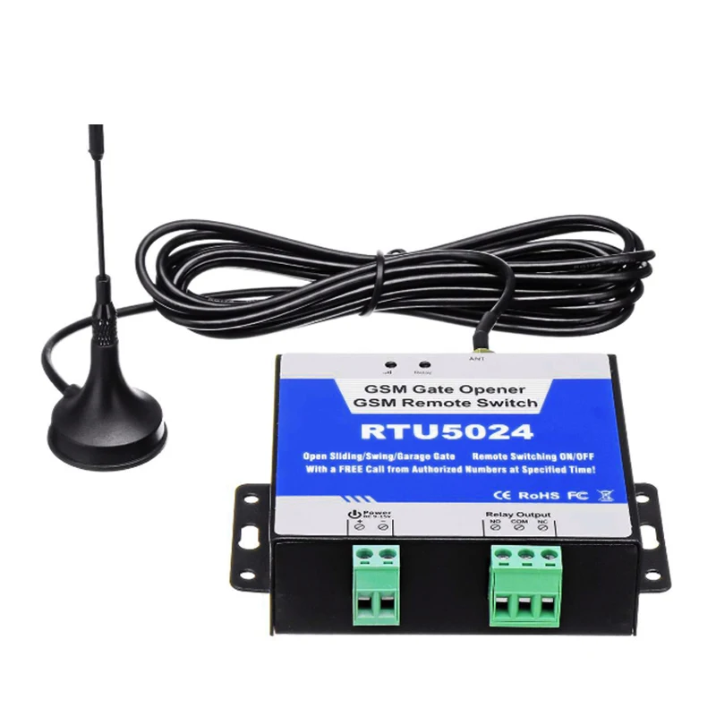 GSM Door Gate Opener Relay Switch RTU5024 Remote Access Control with 3 Meters Antenna Wireless Door Opener By Free Call Support