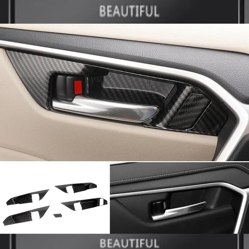 

Для Toyota RAV4 2019 2020 TRD ABS углеродное волокно внутренняя дверь чаша молдинг крышка отделка автомобильные аксессуары 5 шт.