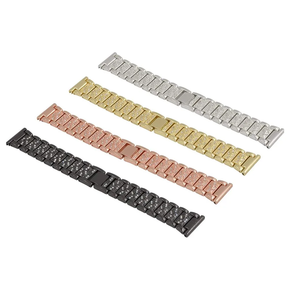 Bandas de Metal para Fitbit Versa 2/Versa Lite Edition para mujer, correa de reloj de Metal ostentosa de diamante para Fitbit Versa Gold