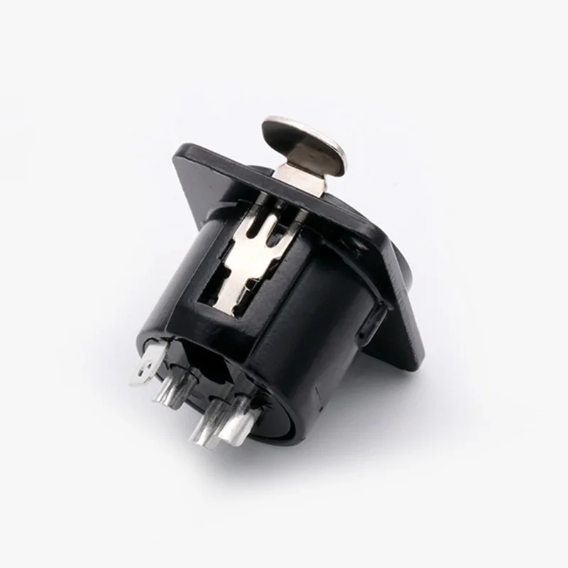 1pc High Quality XLR Connector Black Plated 3Pins XLR Female Jack Panel Mount Connector Audio Jack Speaker Plug