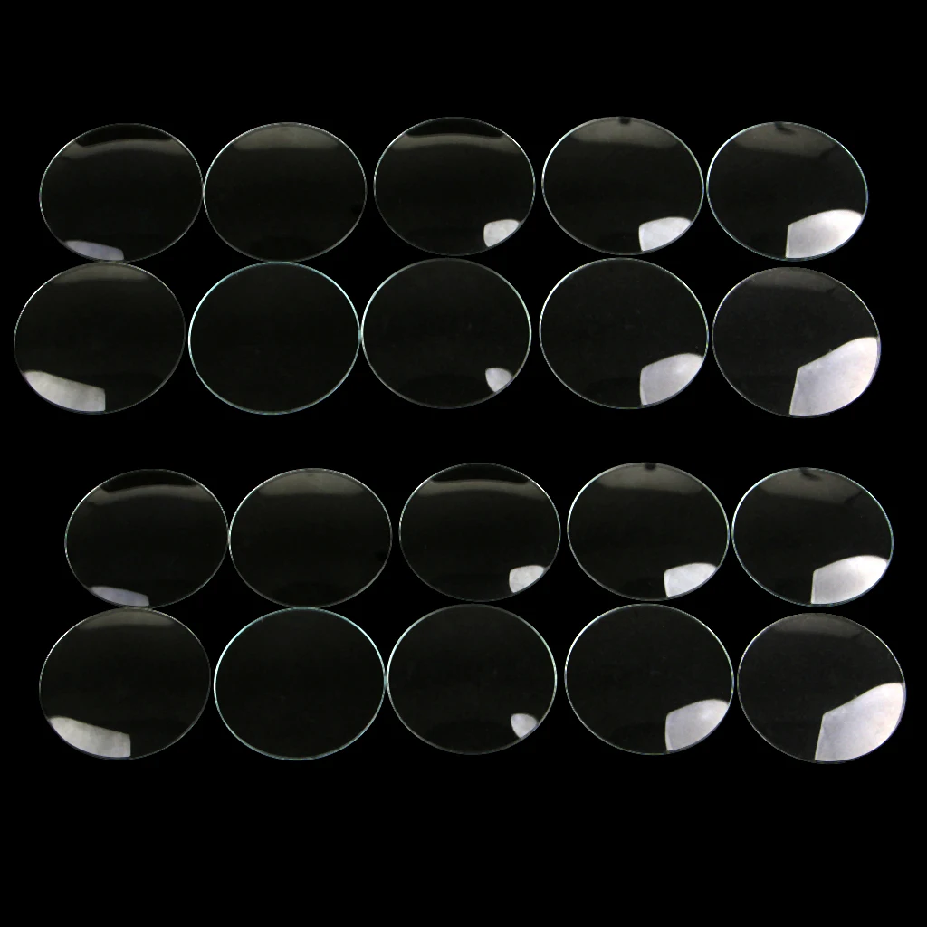 20Pcs Domed Mineral Glass Mirror Watch Lens Replacement Parts Watchmaker