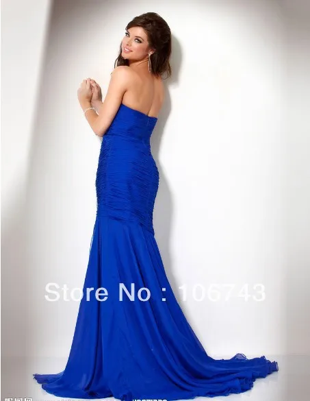 free shipping 2018 new vestido de festa Formales fishtail Elegant beaded blue girl party Graduation gown Bridesmaid dresses