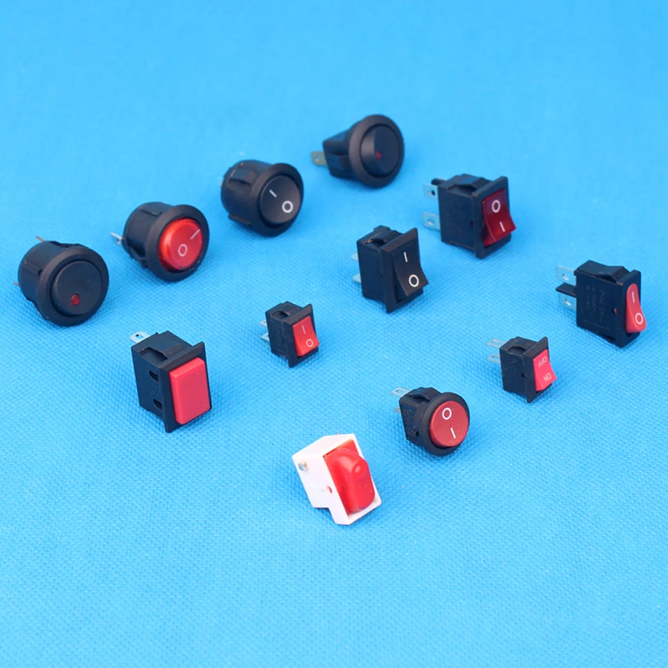 Boat Rocker-Switch Red-Light SPST KCD2 ON-OFF 16A/250V KCD4-202 AC 5pcs 4-Pin KCD2-201/N