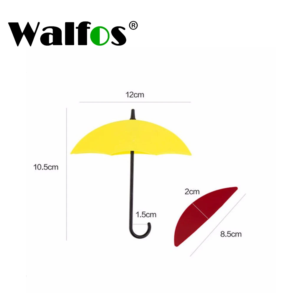 WALFOS 3 Piece Colorful Umbrella Wall Hook Key Glasses Wallet Hair Pin Holder Organizer Decorative Wall Decor Home Decoration