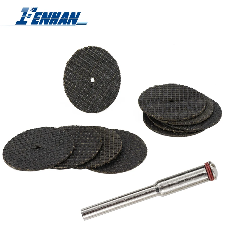 10pcs 32mm Abrasive Cutting Disc with Mandrels Cut Off Wheel Dremel Accessories Abrasive Tools for Rotary Tool Mini Drill