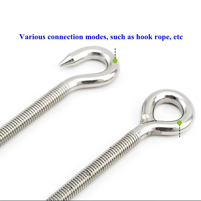 M5~M24 304 Stainless Steel Turnbuckle Flange Bolt Hook Wire Rope Tension Device Shading Net Tarpaulin Installation DIY Tools