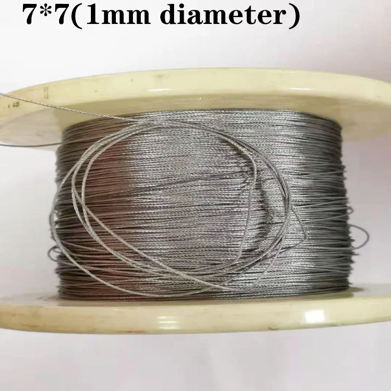 10M 7*7 Different 304 Stainless Steel Rope wire rope Clothesline Soft Fishing Lifting Cable