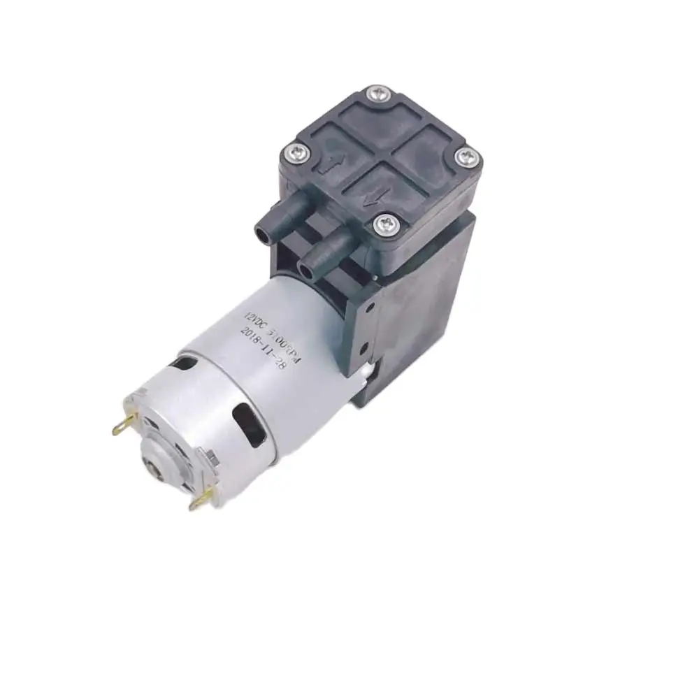 38L/M flow 5bar pressure oilless mini air vacuum piston pump with brush dc 24v motor