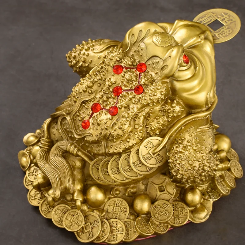 Money Frog Brass Copper Statue Three Legged Toad Attract Wealth Fortune Home Decor Fengshui Figurine