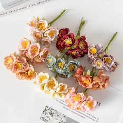 12Pcs Artificial Flowers Home Decoration Silk Stamen Plum Bossom Christmas Decorative Flowers Wreaths Wedding Holiday Supplies