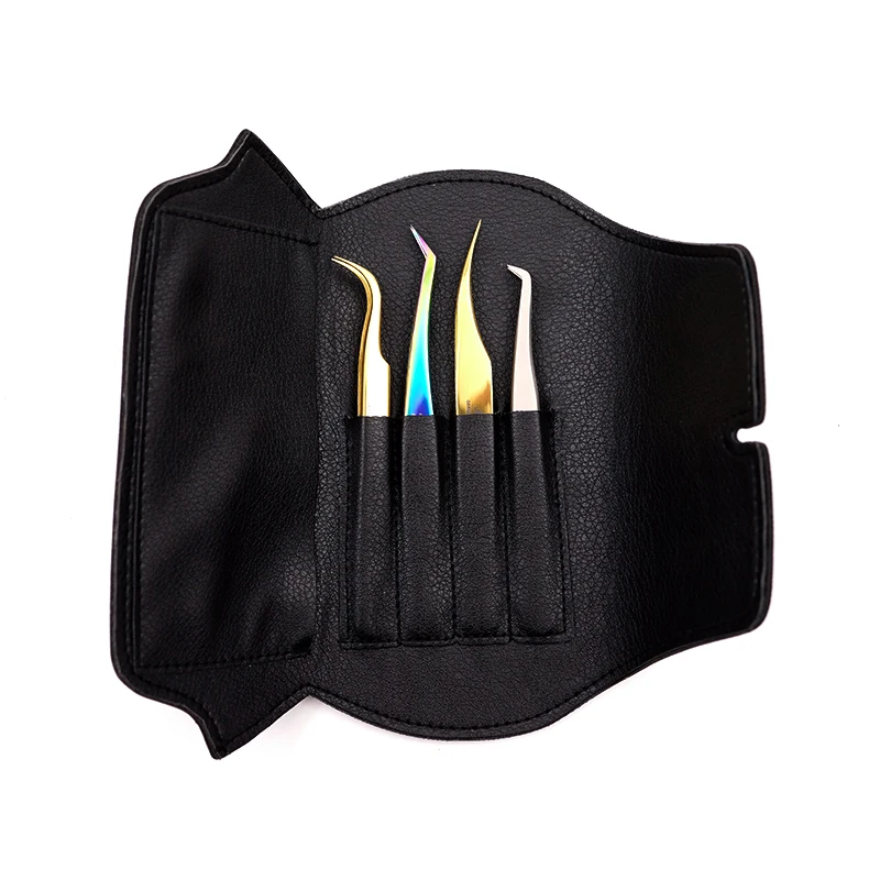 1pcs Funmix  Makeup Eyelashes tweezer Bag Leather Storage Tweezers Case Cosmetic Tool Empty Storage Box For Tweezer Kits