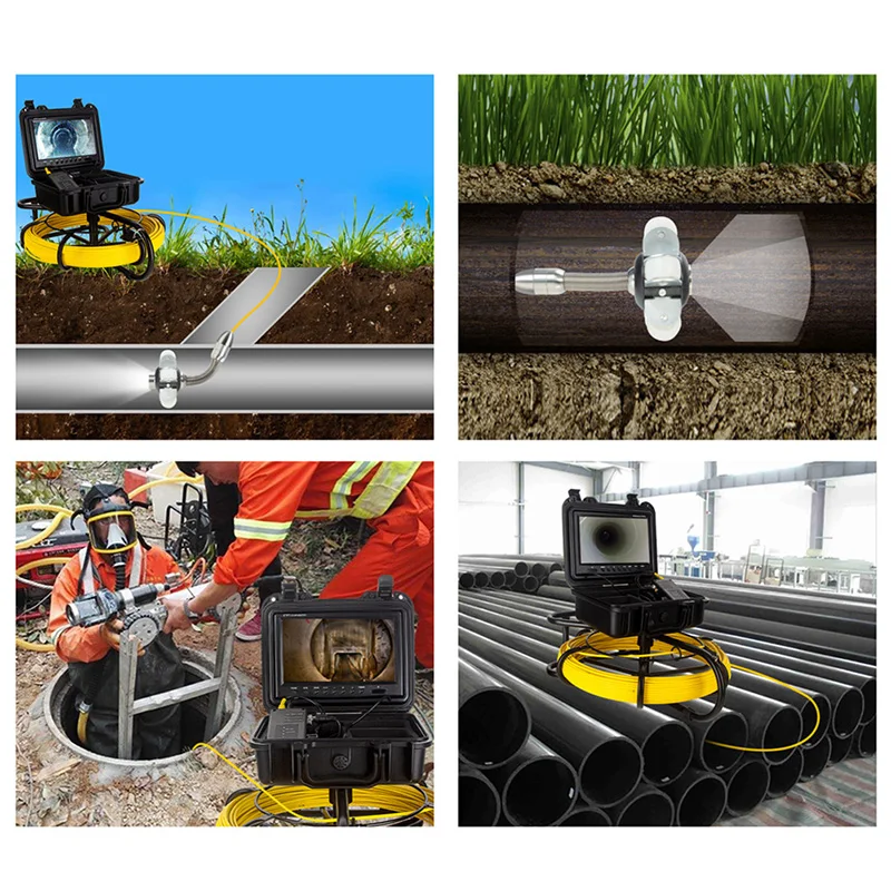 7 Inch Rioolbuis Inspectie Camera Waterdicht IP68 Sanitair Camera Dvr Recorder Pijpleiding Drain Industriële Endoscoop Snake Cam