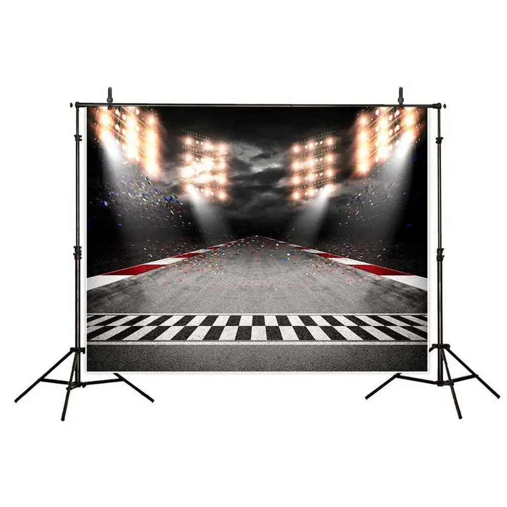 Funnytree خلفية استوديو سباق المجال الرياضي سيارة حفلة عيد ميلاد ديكور شبكة خلفية التصوير راية Photophone فوتوزون