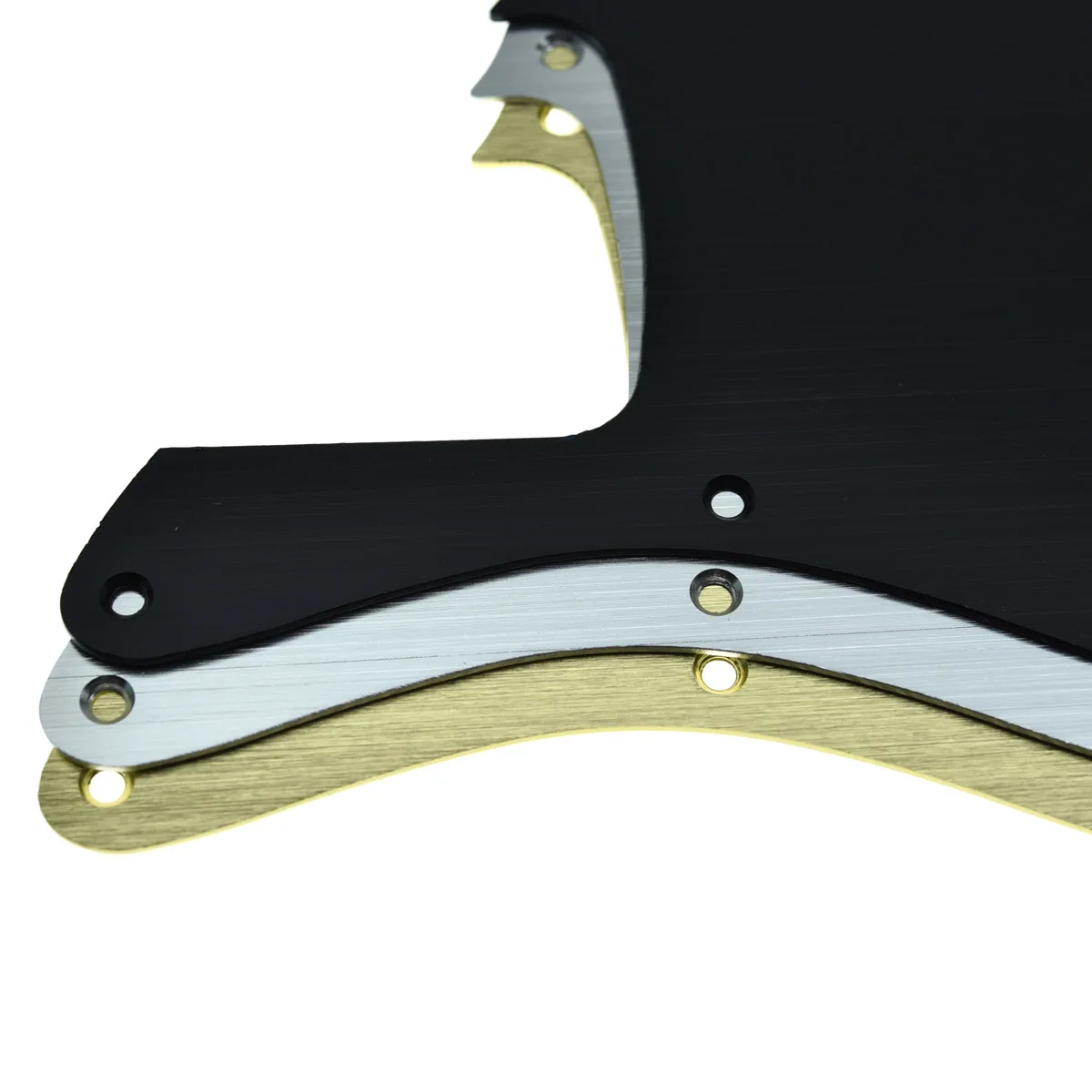 KAISH 10-Hole Metal Anodized Aluminium Jazz J Bass Modern Style Pickguard Fits American Fender Jazz Bass Silver