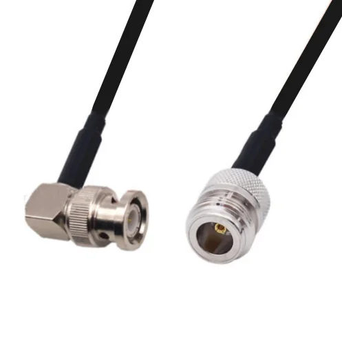 N Fêmea para Conector de Ângulo Direito Masculino BNC, Extensão Antena WiFi, Pigtail Jumper Cable, RG58