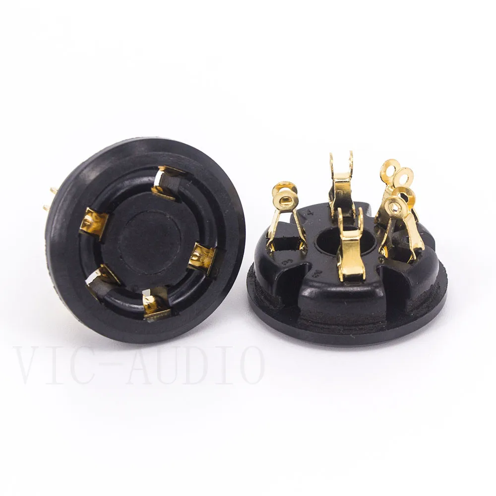 2PCS 5Pins Bakelite Tube Socket GZS5-2 Gold Plated For 807 FU7 24 37 45 FD422 807 Vacuum Tube Amplifier DIY Audio HIFI