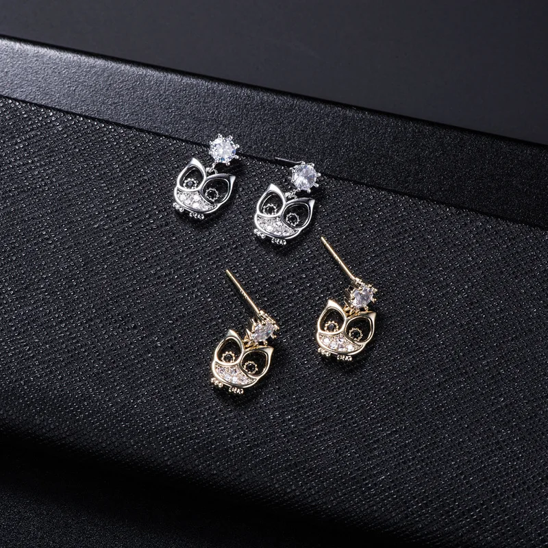 New Hot moda 925 Sterling srebrna sowa kolczyki dla kobiet dziewczyn prezent moda komunikat biżuteria śliczne kolczyki — zdjęcie 5