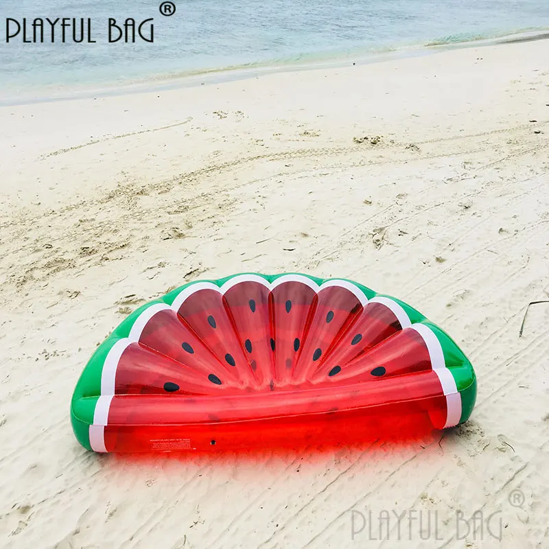 Playful bag Semi Round Watermelon Swimming Raft Swimming Inflatable Watermelon Swimming Circle 2021 Summer Swim  180*85CM E49