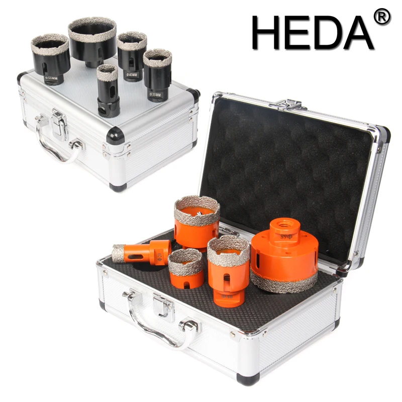 20/25/35/40/50/68mm 5Pcs/Set M14 Thread Shank Vacuum Brazed Diamond Core Drill Bits Hole Saw Kit For Cutting Marble Ceramic Tile