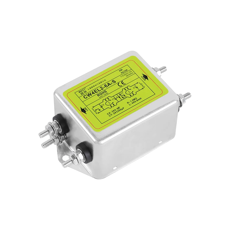 Bolt Connection Single-Phase EMI Anti-interference Clean Audio 220VAC 50/60Hz CW4EL2-3A/6A/10A/20A/30A-S Power Filter