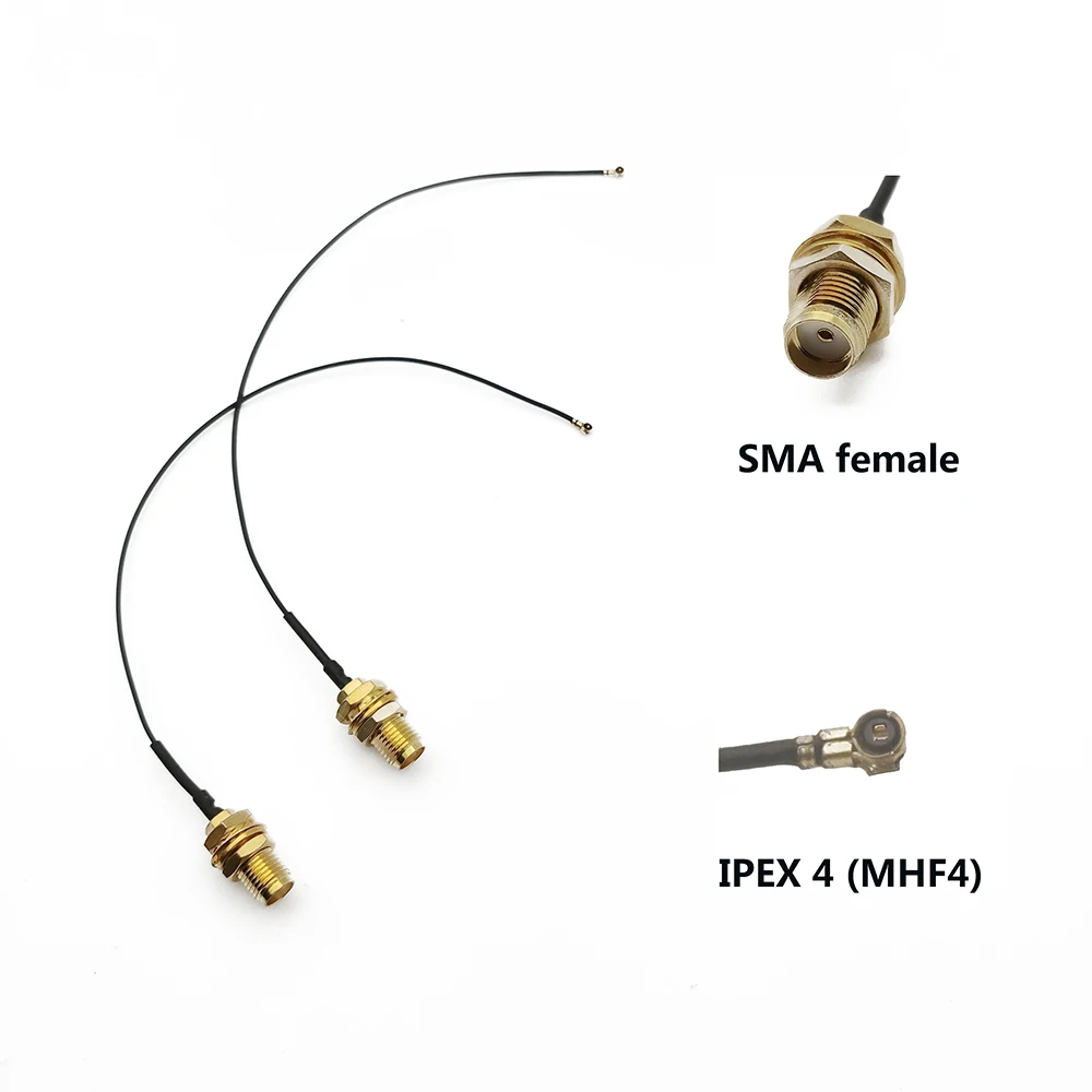 2Pcs SMA Connector Cable Female to IPEX4/IPEX 4/MHF4/NGFF to SMA Female pigtail Antenna RF Coax Adapter RPSMA