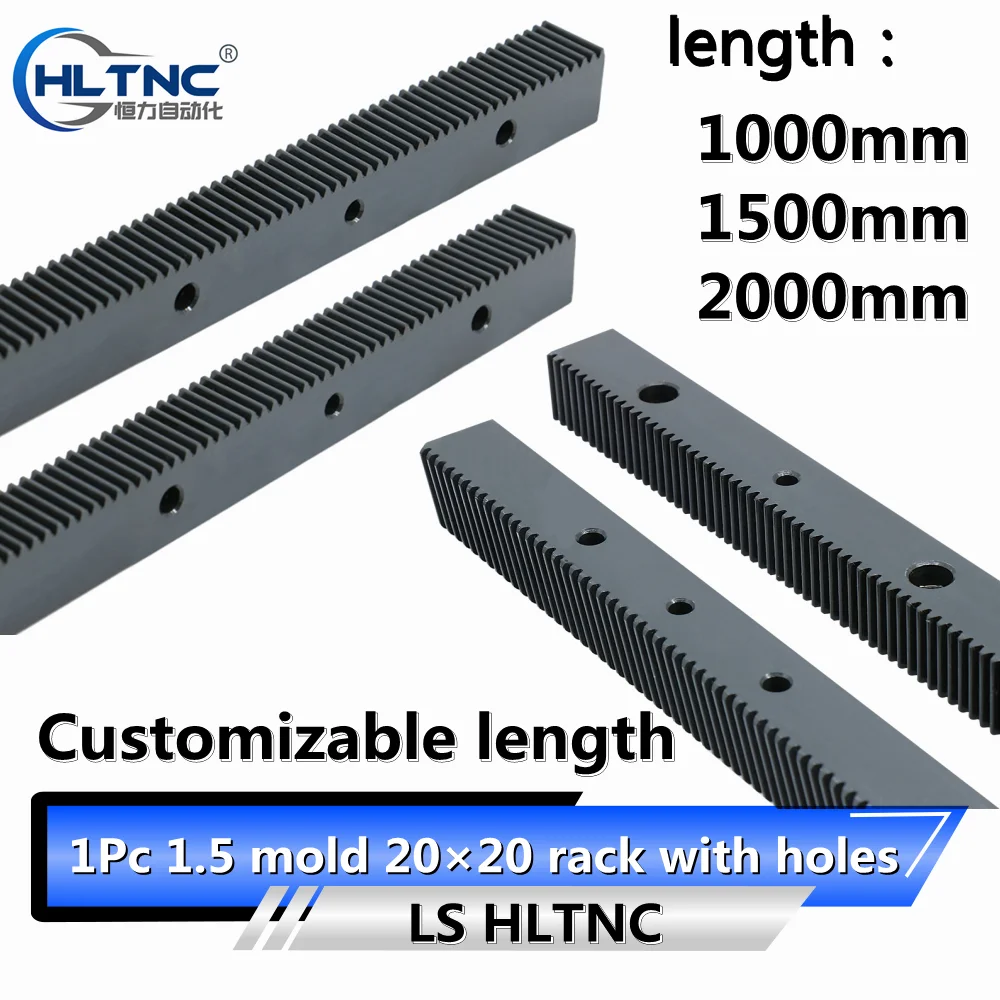 Free shipping fast deliver CNC rack 1.5Mod 20x20 1000mm 1500mm 2000mm Gear Rack Straight Toothed Spur CNC Zipper