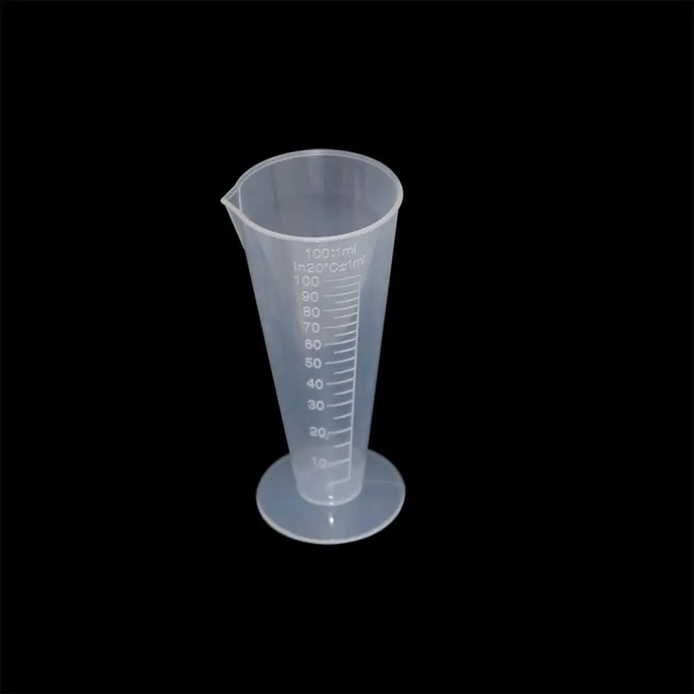 1Pc 100ml Transparent Plastic Cone Measuring Cup With Scale Graduated Cylinders School Laboratory Kitchen Measure Accessories