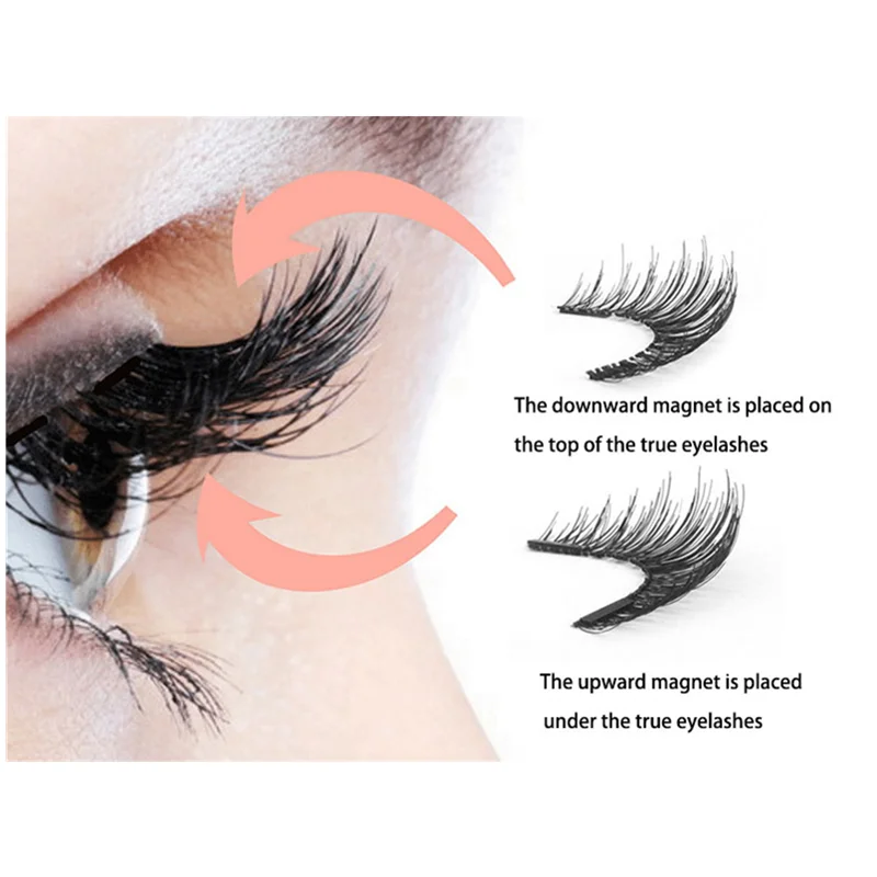 Magnetic eyelashes handmade magnetic false eyelashes magnet mink hair false eyelashes natural magnetic