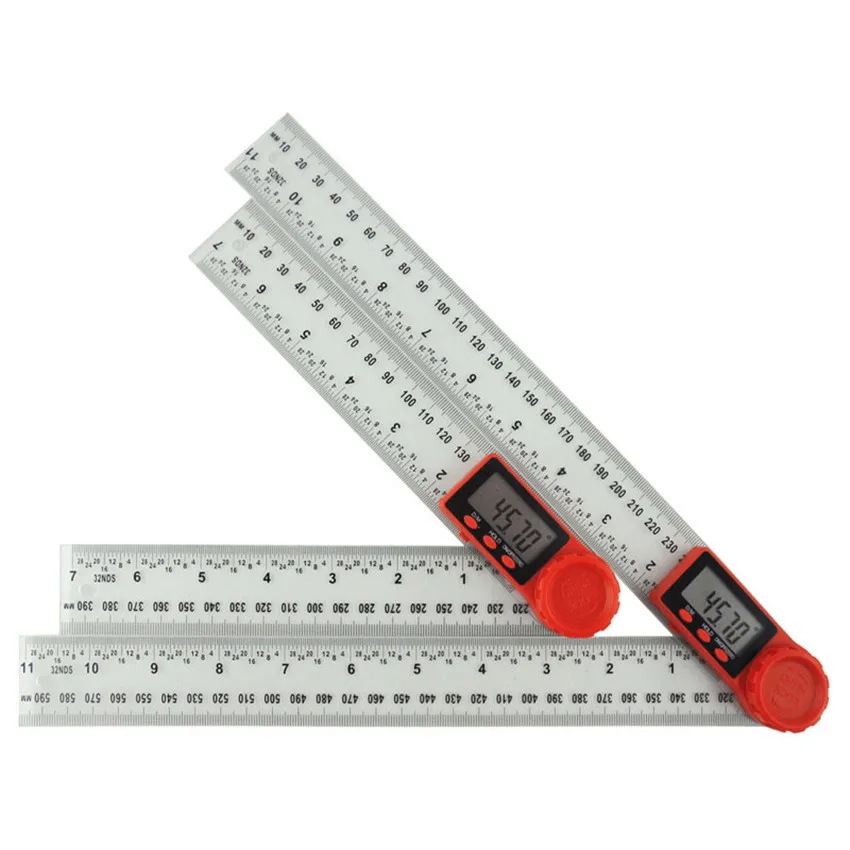 1PC ABS Portable Digital Display Angle Protractors 2 in 1 200mm 300mm Angle Measuring Protractor Digital Angle Ruler Tools