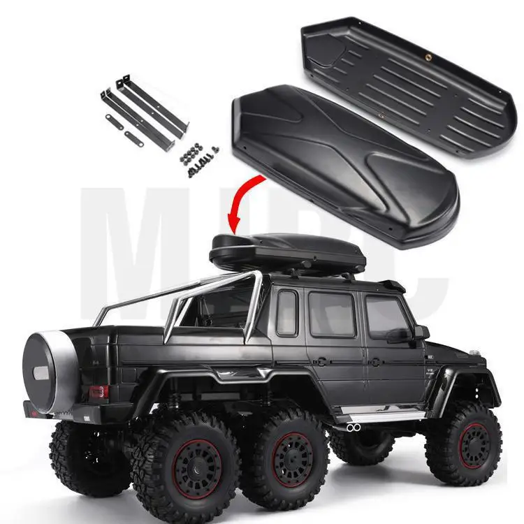 

1/10 Scale RC Car Roof Box Luggage Carrier Trunk with Crossbars for Trax For TRX4 Bronco TRX6 Axial SCX10 86100 D90 TF2 GEN8 CC0