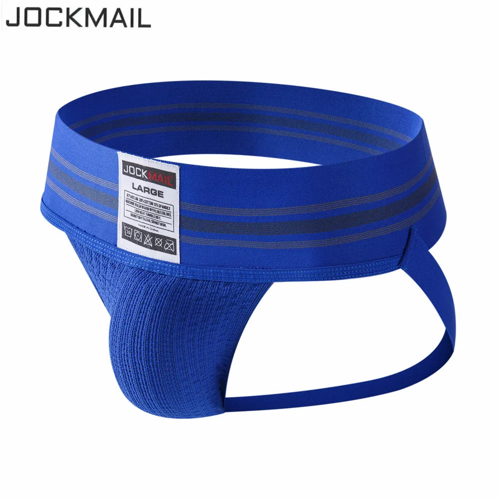 JOCKMAIL Mens thongs and g strings Wide Belt Breathable Elastic Big Bag Sports mens briefs jockstrap gay underwear tanga hombre