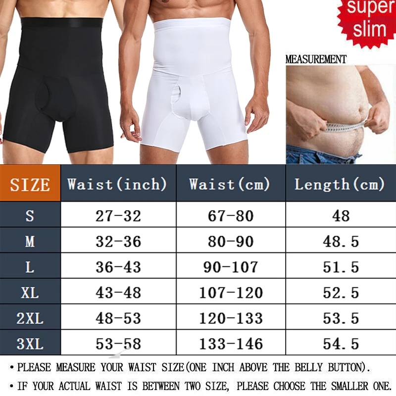 Men Body Shaper Compression Shorts Waist Trainer Tummy Control Boxer Shaping Underwear Flat Tummy Girdle Body Shaper Silicone US