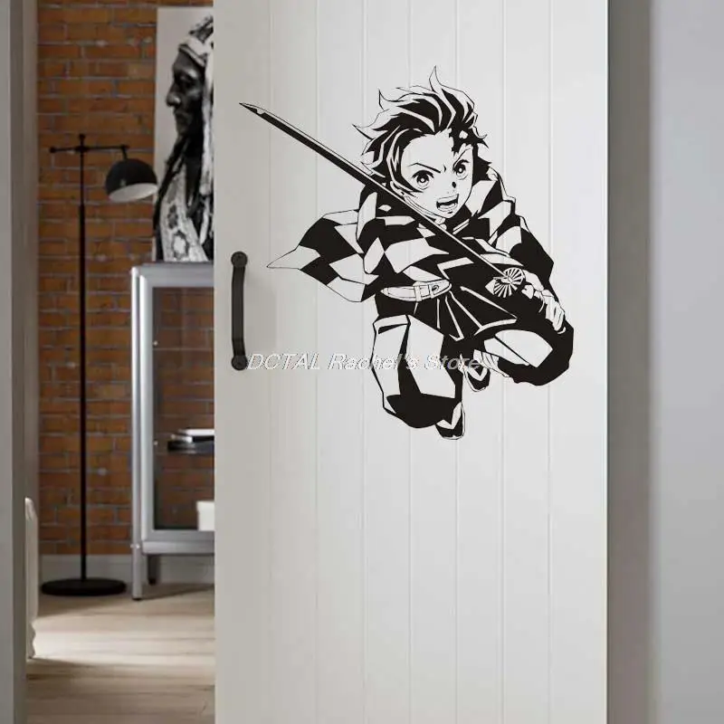 Demon Slayer Wall Decal Kimetsu no Yaiba Vinyl Kamado Tanjirou Wall Stickers Decal Decor Home Decoration Anime Car Sticker