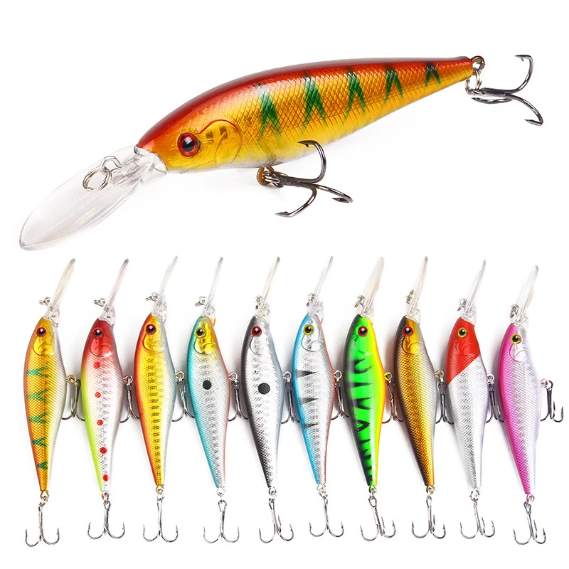 

1 Pcs Long Tongue Minnow Fishing Lures 11cm 9.5g Isca Artificial Wobbler CrankFish Bait Hard Bait Fishing Tackle Pesca