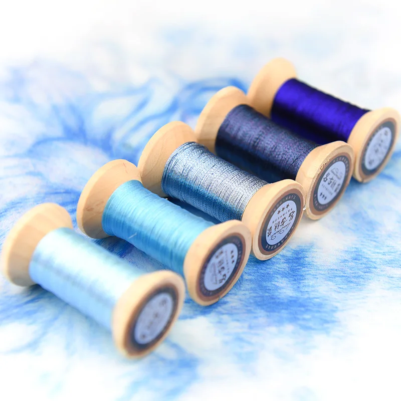 Sapphire blue series of Gold Line/French embroidery  thread/embroidery spool/colorful gold embroidery thread/ 50 meters/piece