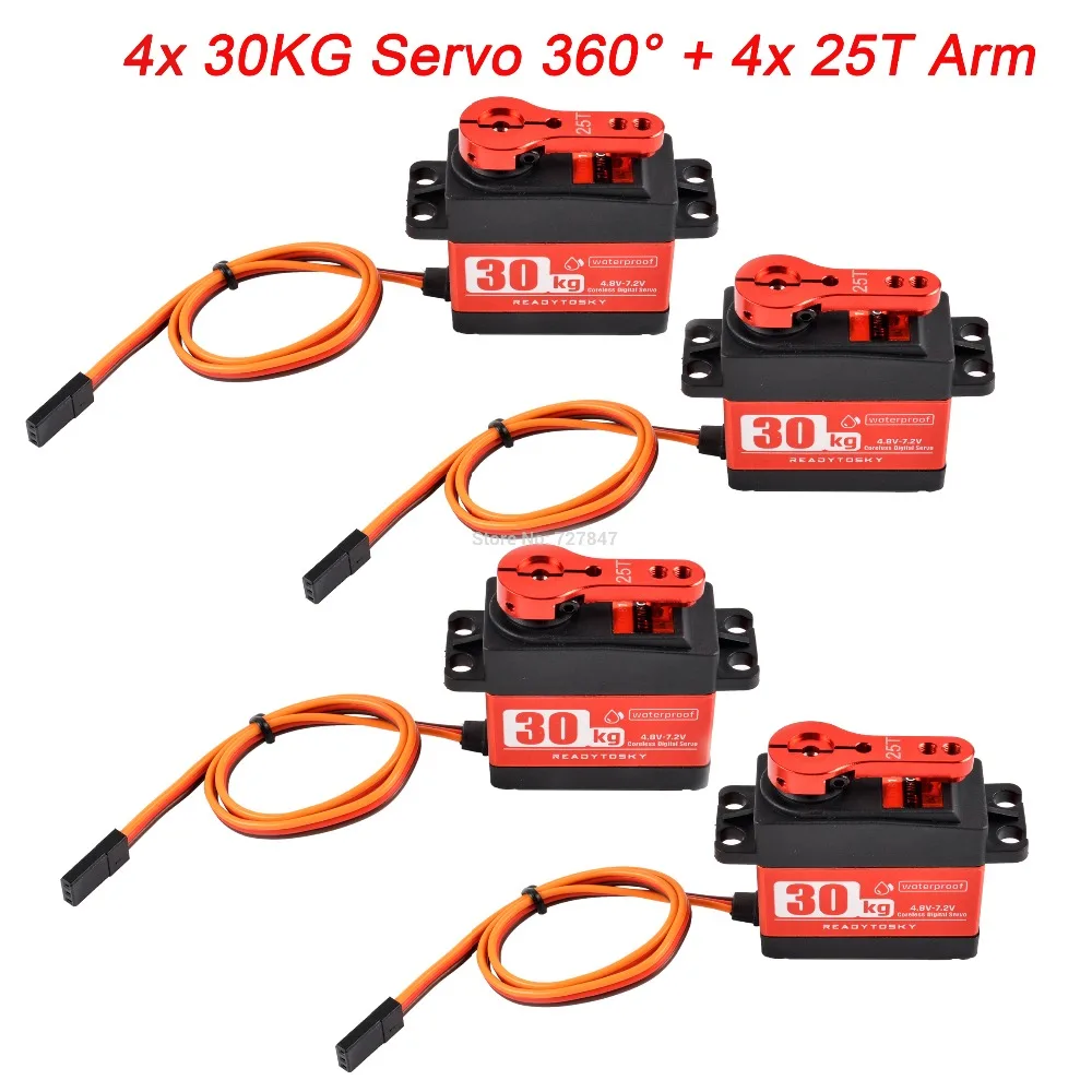 Waterdicht 180/270/360 Graden 20Kg 25Kg 30Kg 35Kg 60Kg Grote Koppel Digitale Coreless Servo aluminium Metalen Tandwielen 25T Arm Rc Auto