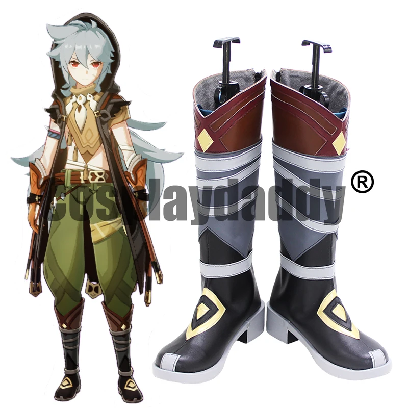 Genshin Impact Mondstadt Legend of Wolvendom Wolf Boy Razor Little Wolfie Cosplay Gray Ver. Shoes Boots X002