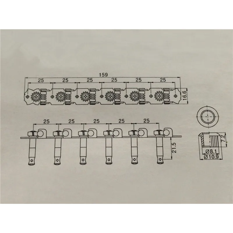 EIN Set 6R6L Chrome String Tuner Tuning Pegs Keys Mechaniken Für 12 Saiten Gitarre Zubehör Teile Mit Runde Taste – Detail 13