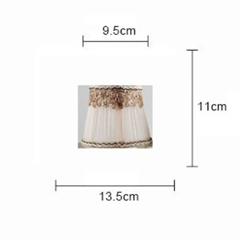 Luxury Style Pleated Lace Lampshade,Small Fabric Ceiling Chandelier Wall Light Table Lamp Cover,Clip on