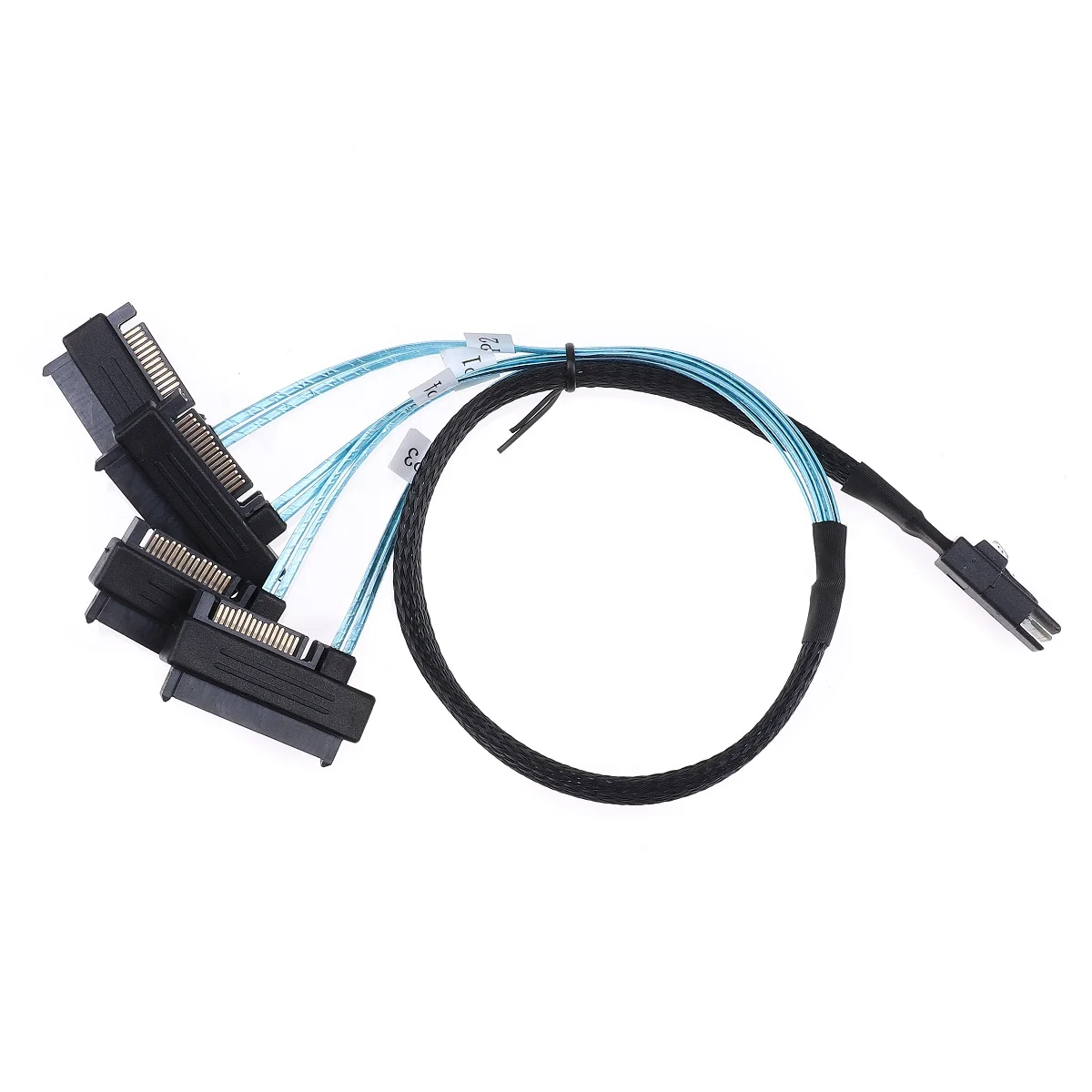 كابل داخلي صغير SAS 36P SFF 8087 إلى 4 SAS 29P SFF-8482 مع موصل كابل مقسم الطاقة SATA محرك الأقراص الصلبة