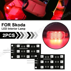 2Pcs 12V Car Error Free Footwell Lamps Indoor Lights LED Interior Lamp For SKODA Kodiaq Karoq VW Arteon SEAT Audi White Red Blue