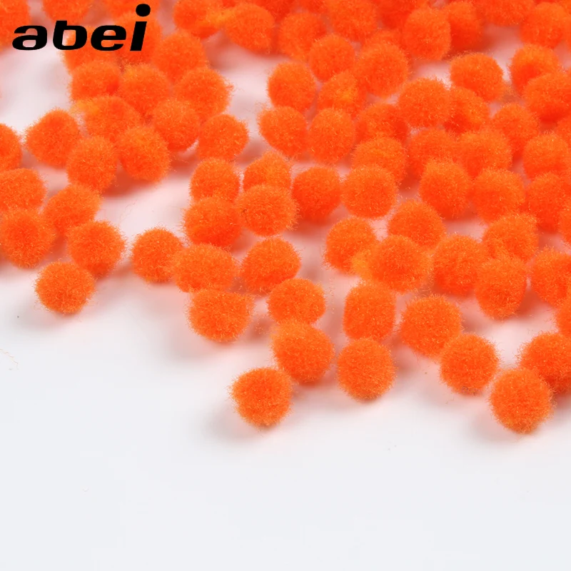 2000pcs/lot 6mm Orange Soft Fluffy Pompom Ball Wedding Christmas Home Party Decoration Kids DIY Handmade Crafts Accessories