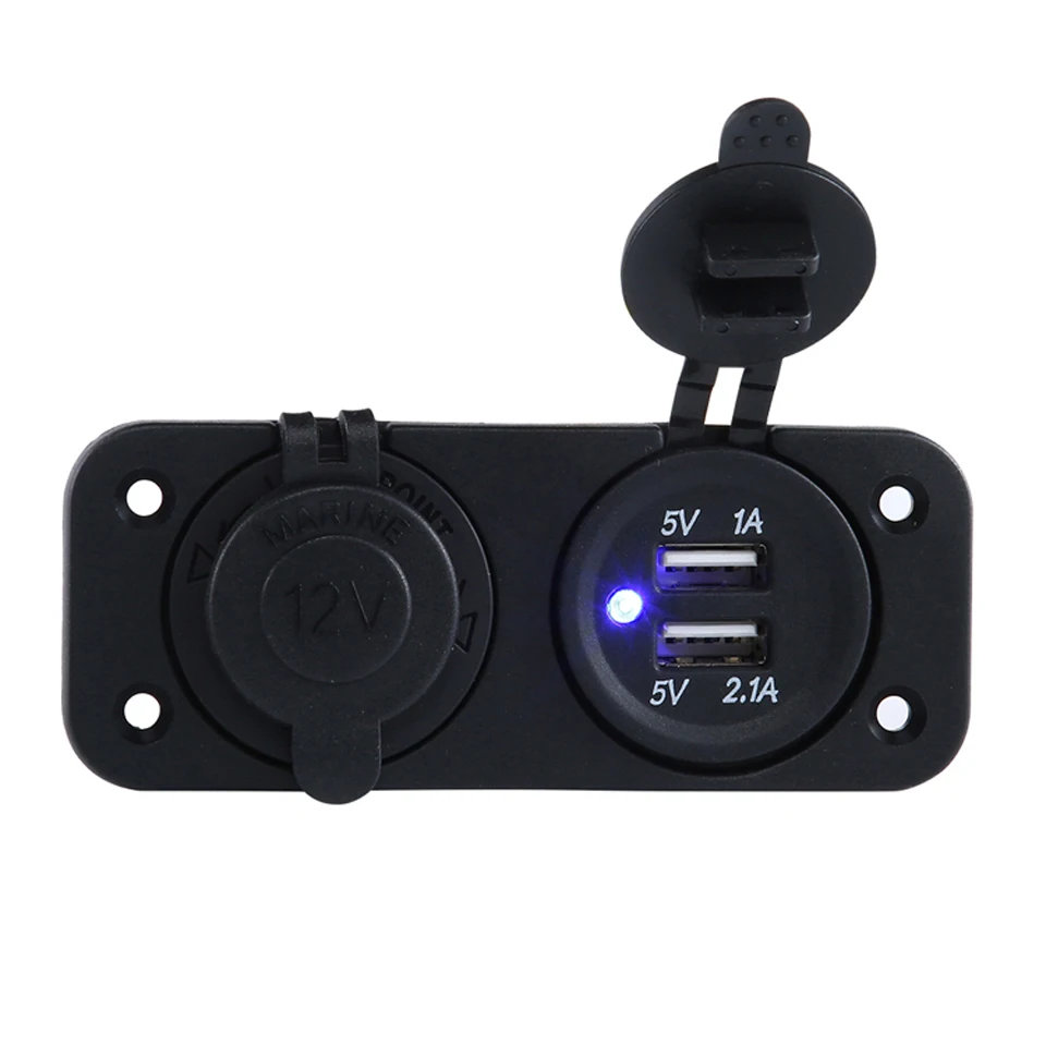 Dustproof  Waterproof  3.1A  5V Dual double USB Car Cigarette Lighter Socket