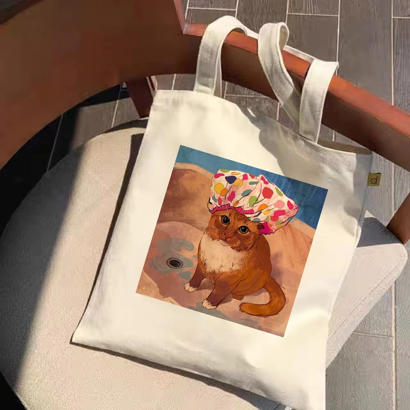 Women Canvas Tote Bag with Zipper Closure Fashion Animal Cartoon Dinosaur Print Shopping Bag Unisex Shoulder Bag Reuse Foldable