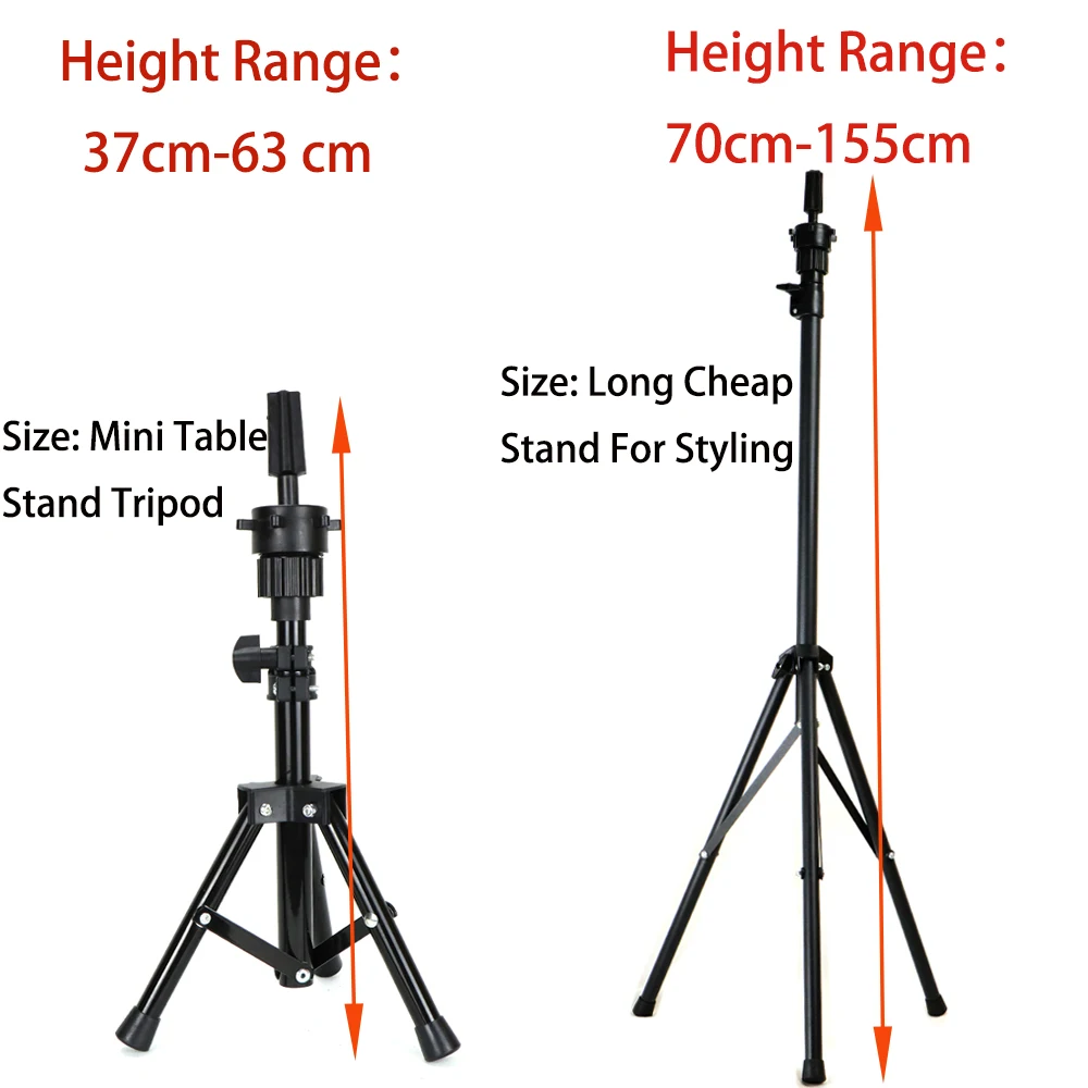 Manekin Panjang 155Cm Kepala Wig Tripod Penyangga Berdiri untuk Tata Rias Rambut Kepala Disesuaikan Wig Berdiri Tipod untuk Manekin Wig