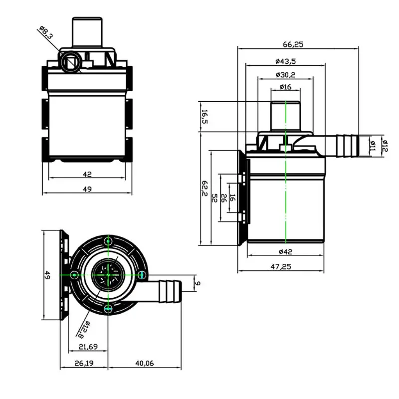 DC 24V Solar Water Pump 800L/H 5m Brushless Motor Water Circulation Submersible Water Pump 22W