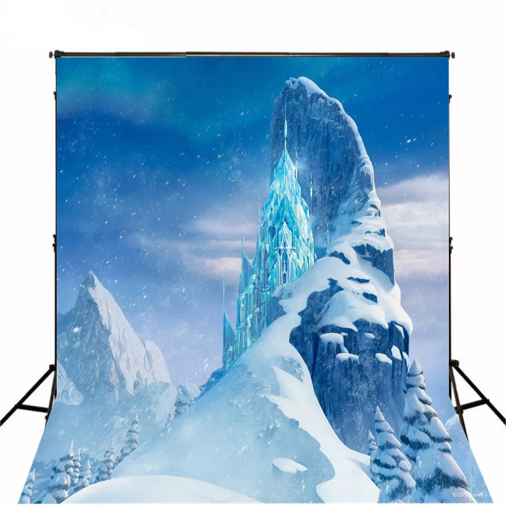 

frozen-Mountain Ice Castle Snow Palace photo backdrop High quality Computer print party background