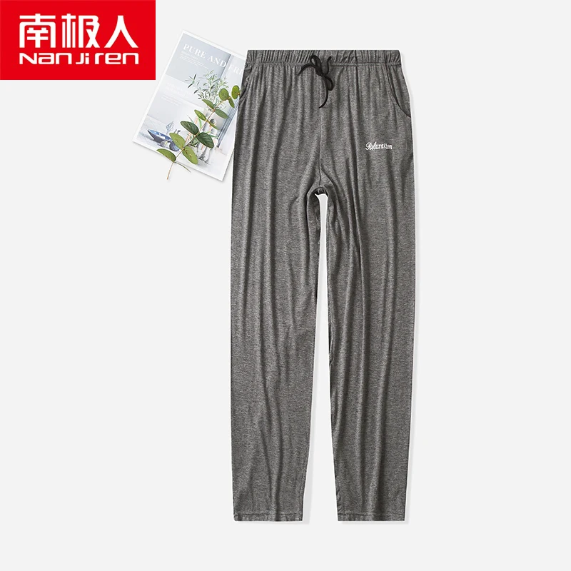 NANJIREN Summer Men Modal Pajama Sleepwear Pants Hot Sale Sleep Pants For Male Tether Pajamas Pants Bottoms Casual Home Trousers