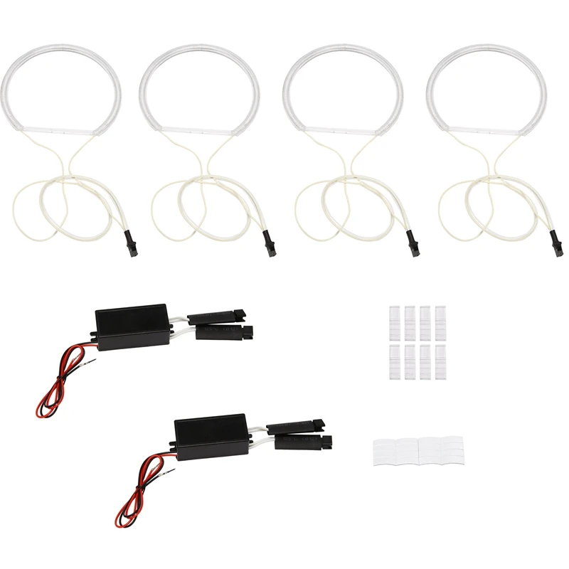 4Pcs White Headlight CCFL LED Angel Eyes Kit Halo Ring DRL Turn Signal Light CCFL Headlight Lamp For-BMW E36 E46 E39 E38